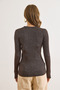 Women's Brown Crew Neck Hair Knit Basic Sweater Kzk-19001026 - 2