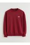 Xside Burgundy Crew Neck Embroidered Men's Sweatshirt - 5