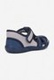 Daily Unisex Navy Blue Children's Sandals Flexible Non-Slip Sole Linen Velcro Summer Home Nursery Shoes 143 - 4