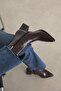 Liston Women's Heeled Wrinkled Leather Boots Claret Red