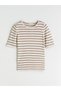 Lcwaikiki Classic Beige Crew Neck Striped Women's Knitwear Sweater - 5
