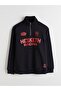 Xside Black Stand Collar Printed Men's Sweatshirt - 5