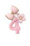 Pink Color Bow Daisy and Number Foil Balloon Set Age 4