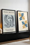 Wooden Black Framed Artistic Set of 2 Paintings Huhu174 - Double Painting Set Black Frame