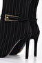 RSD 1235 Belt Buckle Detail Striped Knee-High Boots - 4