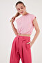 Crew Neck 100% Cotton Crop T Shirt T SHIRT5865587 - 3