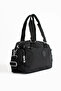 Women's Black Crinkle Fabric Medium Size Crossbody Hand & Shoulder Bag - 5