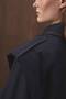 Padded Denim Look Short Navy Blue Jacket - 8