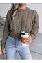 Hair Knit Model Medium Length Crew Neck Women's Knitwear Sweater