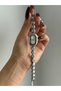 Misse Model Round Crystal Stone Vintage Silver Women's Wristwatch - 7