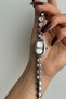 Misse Model Round Crystal Stone Vintage Silver Women's Wristwatch - 2