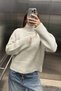 Basic Oversize Soft Textured Stand Collar Oversize Knit Sweater Aw25Kz0063 - 6