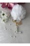 L Letter Pearl Detailed Keychain & Charm [with Pompom Option]