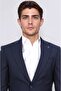 Slim Fit Mono Collar Navy Blue Suit - 6