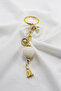 Blackberry Cluster Tassel Keychain with Gold Ring and White Pearls, Gift Bag Ornament - 3