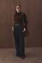 Denim Loose Fit High Waist Navy Blue Trousers
