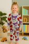 Girls' 100% Cotton Gray Kuromi Heart Printed Pajama Set with Shardon Detail