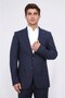 Slim Fit Mono Collar Navy Blue Suit - 4