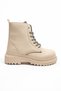 Casual Women's Beige Boots Rhinestone Lace-Up Thick High-Soled Soft Lightweight Comfortable Bootie 2077 - 7