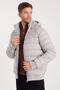 Men's Relax Fit Comfortable Cut Double Pocket Hooded Warm Fleece Lined Gray Coat - 2