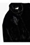 Zippered Stand Collar Pocket Faux Fur Plush Oversize Crop Coat - 5