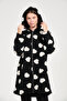 Women's Heart Embossed Hooded Regular Fit Zippered Coat - 4