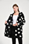 Women's Heart Embossed Hooded Regular Fit Zippered Coat - 5