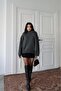 Anthracite Scarf Soft Textured Knit Sweater - 3