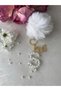 Letter S Pearl Detailed Keychain & Charm [with Pompom Option]