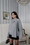 Gray Scarf Soft Textured Knit Sweater - 2