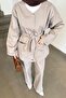 Belted Gabardine Suit Stone - 3
