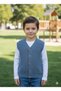 Boy's Thessaloniki Knitted Buttoned Sweater Vest Casual & Stylish Combination 5-8 Years Old - 7