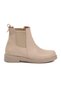 Beige Leather Fleece Lined Easy to Wear Non-Slip Women's Chelsea Boots 284097 Z - 2