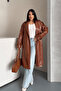 Faux Leather Fabric Short Jacket - Light Brown - 4