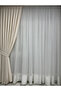 Shantuk Linen Cream Background Curtain 1/2.5 Medium Pleat - 4