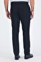 Men's Black Flexible Slim Fit Trousers with Side Pockets 1003250013 - 4
