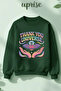 Universe Printed Cotton 3 Thread Crew Neck Oversize Sweatshirt