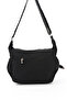 Women's Black Crinkle Fabric Crossbody Shoulder Bag with Accessories - 5