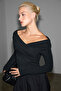 Fruendo Women's Asymmetrical Collar Top with Flexible Fabric Skirt Poplin Long Black Dress - 5