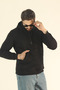 Men's Winter 3-Thread Side Pocket Puff Fabric Sweatshirt - Regular Fleece-Lined Hoodie - 2