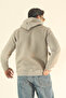 Men's Winter 3-Thread Side Pocket Puff Fabric Sweatshirt - Regular Fleece-Lined Hoodie - 3