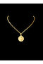 Steel Gold Stone Compass Necklace - 4