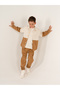 Boy's Cream Camel Velvet Retro Pants Shirt Set - 5
