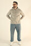 Men's Winter 3-Thread Side Pocket Puff Fabric Sweatshirt - Regular Fleece-Lined Hoodie