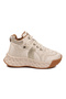 Beige Fur Inside Cold Resistant Non-Slip Lace-Up Women's Boots 25K316 Z