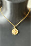 Steel Gold Stone Compass Necklace - 2