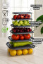 6-Piece Rectangular Clear Storage Container Set - Multi-Purpose Ergonomic Storage Container Set - 2