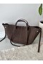Suede Brown Women's Polen Hand and Shoulder Bag