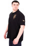 Fashion XL Large Size Men's Polo Neck T-Shirt Embroidered U25307 Black - 5