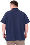 Fashion XL Big Size Men's T-Shirt Polo Neck Real U25309 Indigo - 3
